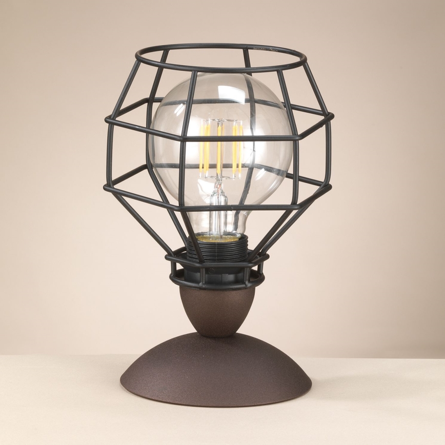 ONLI - Lampa stołowa SPIDER 1xE27/15W/230V 23 cm czarny/brązowy