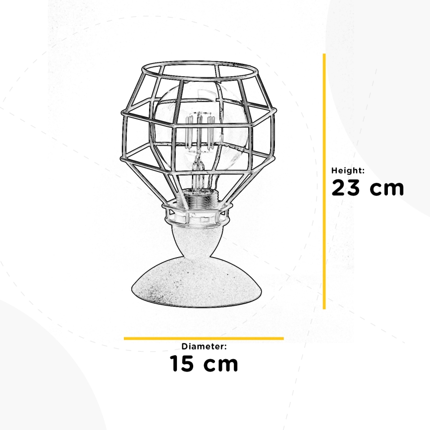ONLI - Lampa stołowa SPIDER 1xE27/15W/230V 23 cm czarny/brązowy