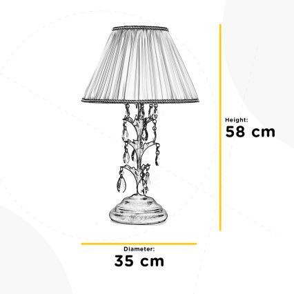 ONLI - Lampa stołowa TERESA 1xE27/22W/230V brąz 58 cm