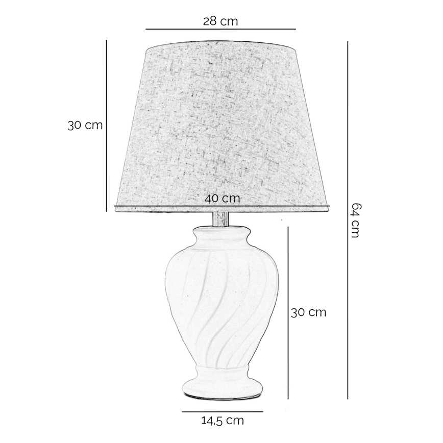 ONLI - Lampa stołowa VORTICE 1xE27/22W/230V 64 cm kremowa