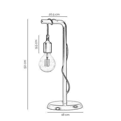 ONLI - Lampa stołowa WIRE 1xE27/15W/230V 50 cm szary/biały