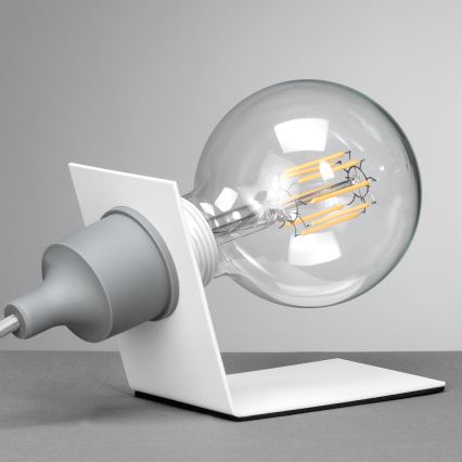 ONLI - Lampa stołowa WIRE 1xE27/15W/230V 9 cm szary/biały