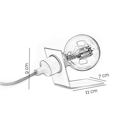 ONLI - Lampa stołowa WIRE 1xE27/15W/230V 9 cm szary/biały
