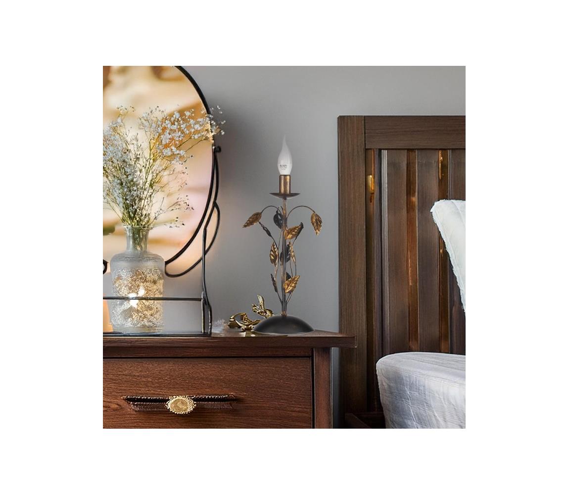 ONLI - Lampa stołowa COLLANA 1xE14/6W/230V 40 cm brąz