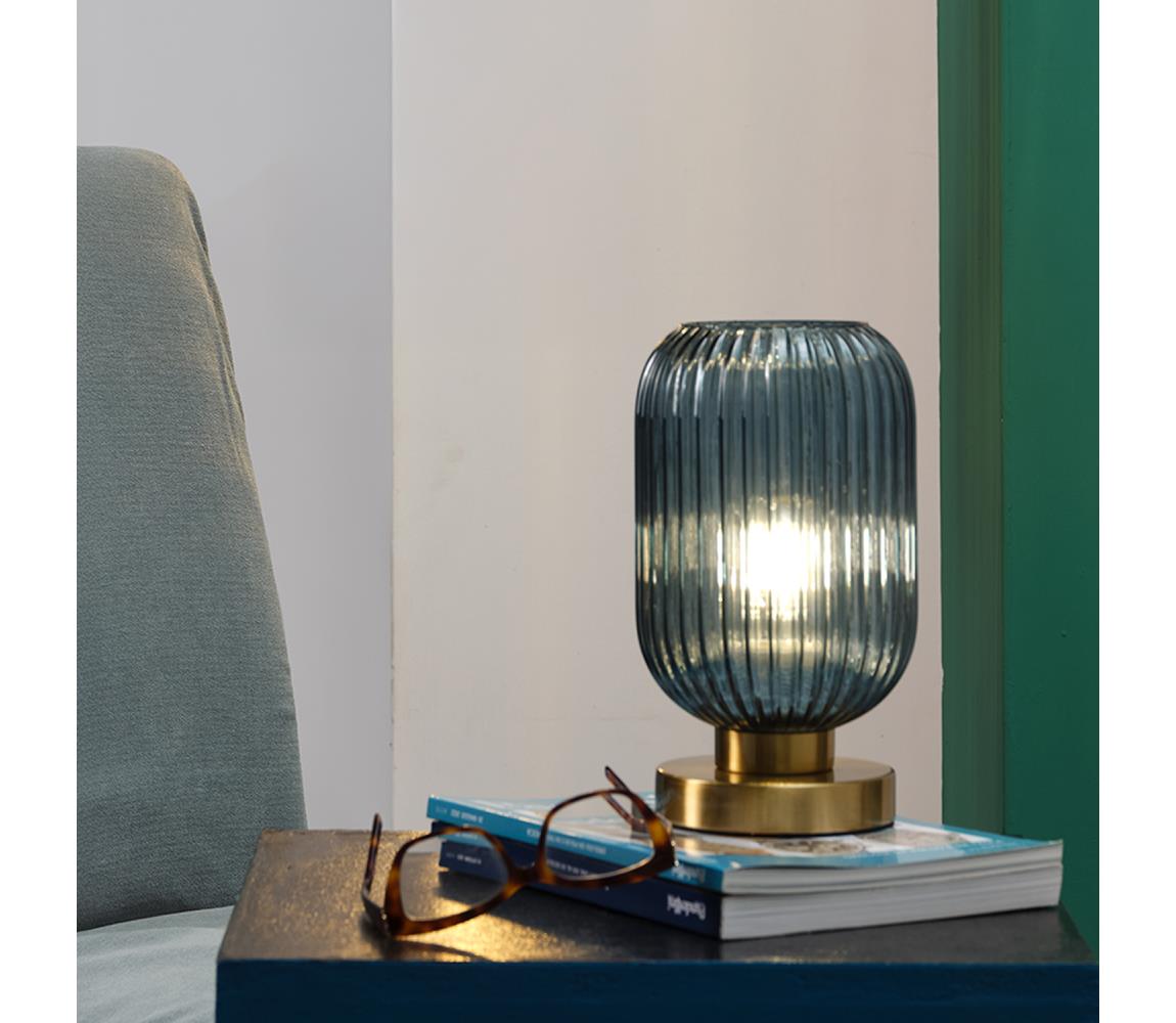 ONLI - Lampa stołowa DOROTY 1xE27/22W/230V niebieska/złota