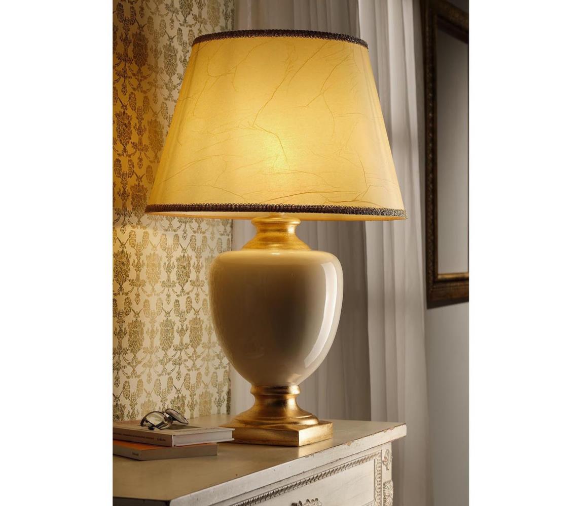 ONLI - Lampa stołowa MOZART 1xE27/22W/230V beżowe/złoty 75 cm