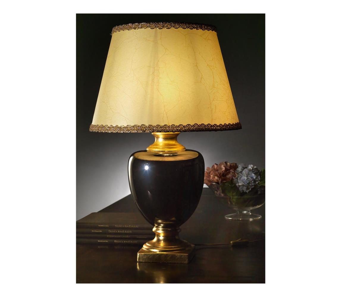ONLI - Lampa stołowa MOZART 1xE27/22W/230V czarne/złoty 75 cm