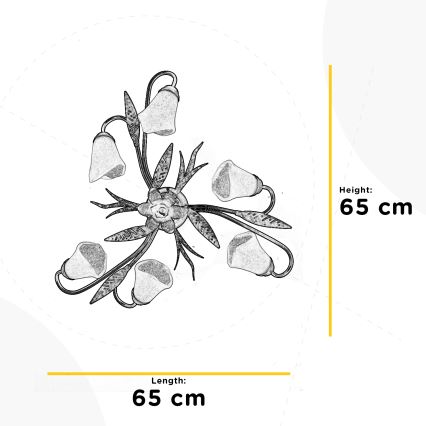 ONLI - Lampa sufitowa ALGA 6xE14/6W/230V brąz