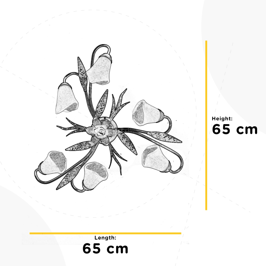 ONLI - Lampa sufitowa ALGA 6xE14/6W/230V brąz