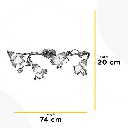 ONLI - Lampa sufitowa ARIANNA 4xE14/6W/230V brązowa