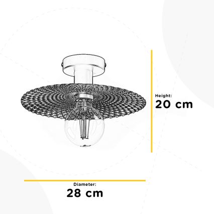 ONLI - Lampa sufitowa GOLDEN 1xE27/22W/230V śr. 28 cm złota/czarna