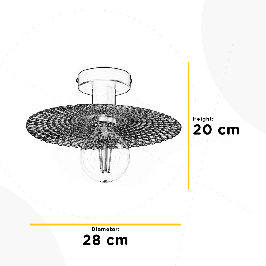 ONLI - Lampa sufitowa GOLDEN 1xE27/22W/230V śr. 28 cm złota/czarna
