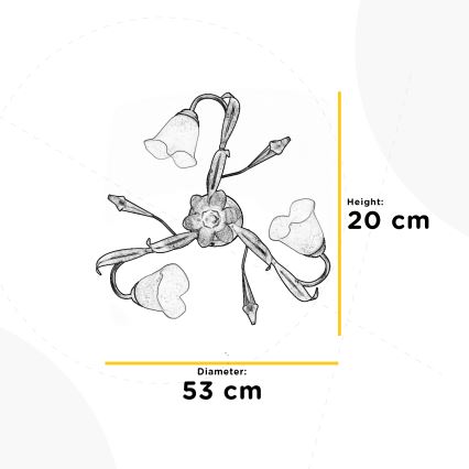 ONLI - Lampa sufitowa LUCREZIA 3xE14/6W/230V brąz