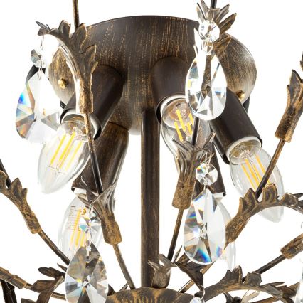 ONLI - Lampa sufitowa TERESA 5xE14/6W/230V brązowa