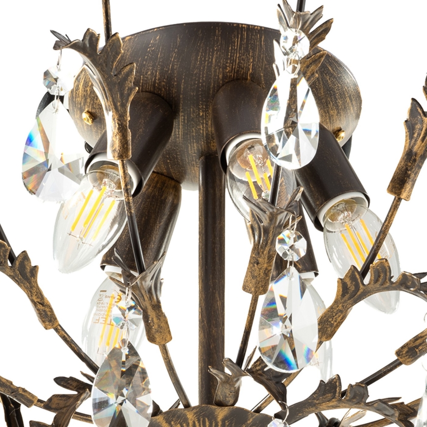 ONLI - Lampa sufitowa TERESA 5xE14/6W/230V brązowa