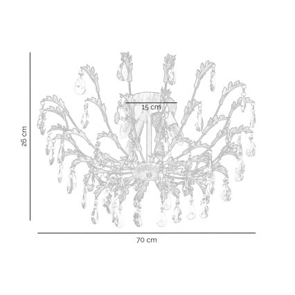 ONLI - Lampa sufitowa TERESA 5xE14/6W/230V brązowa