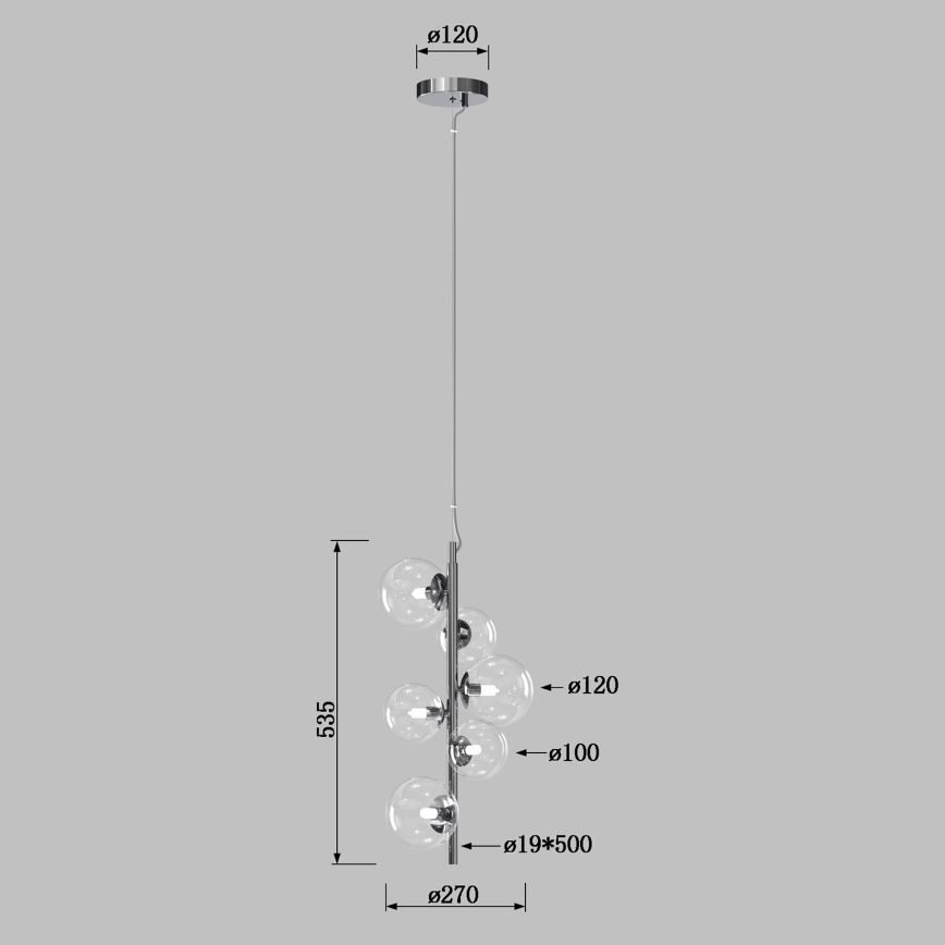 ONLI - Lampa wisząca na lince KIMBERLY 6xG9/6W/230V, błyszczący chrom