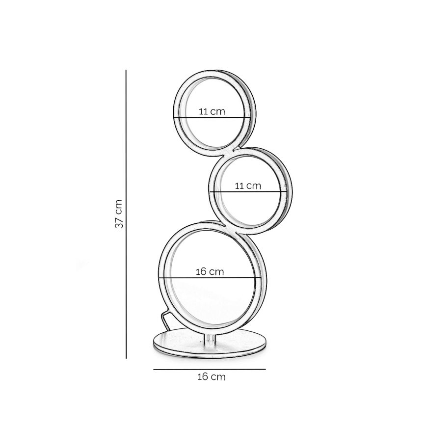ONLI - Lampka stołowa LED RINGS LED/17W/230V 4000K 37 cm czarna