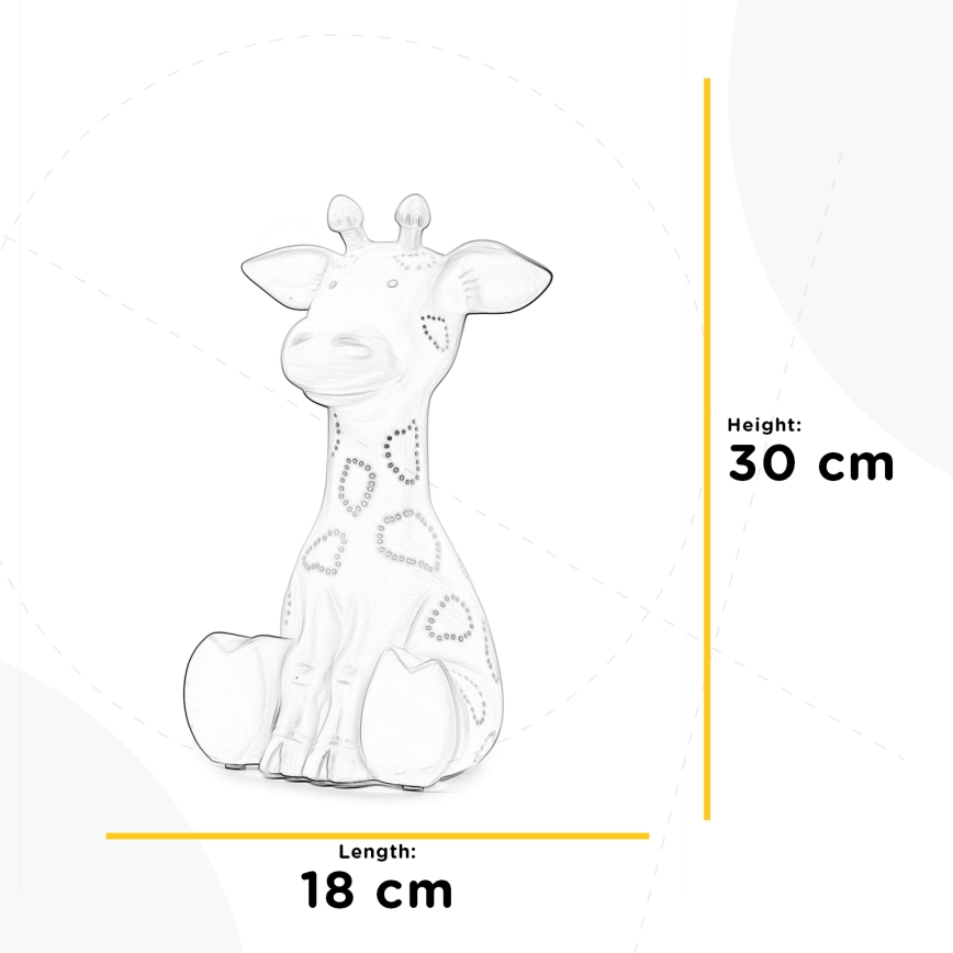 ONLI - Lampka stołowa PORCELLANA 1xE14/6W/230V 30 cm żyrafa