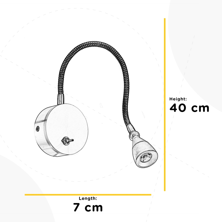 ONLI - LED Elastyczna lampka LEXI LED/1W/230V 4000K matowy chrom