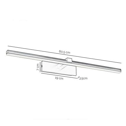 ONLI - LED Kinkiet galeryjka FRED LED/14W/230V 4000K czarny