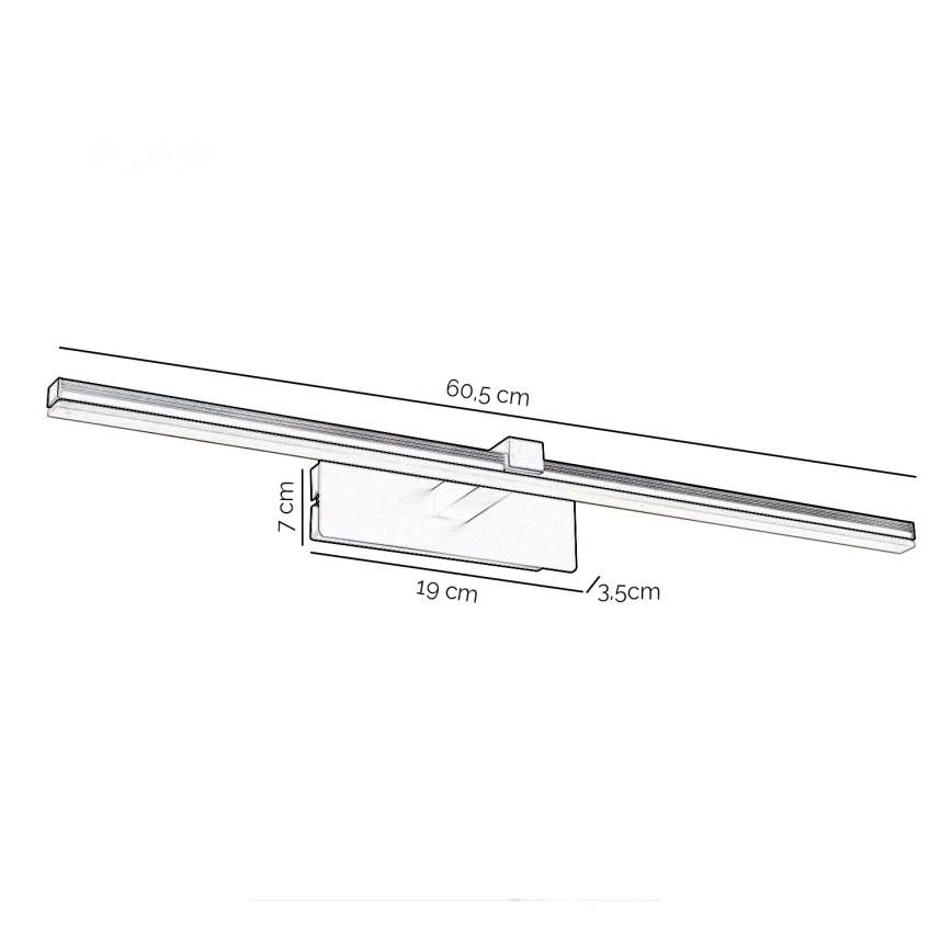 ONLI - LED Kinkiet galeryjka FRED LED/14W/230V 4000K czarny