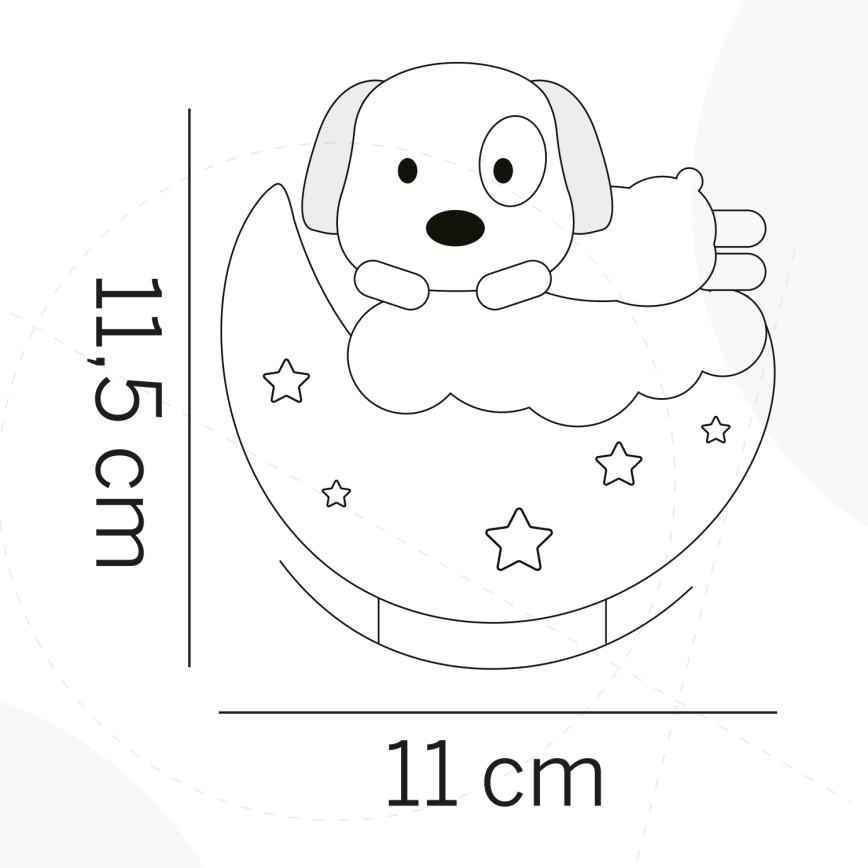 ONLI - Ładowalna dziecięca lampka nocna NUVOLINA LED/2,5W/5V 300 mAh pies/niebieska