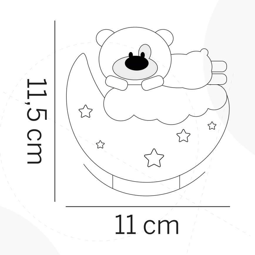 ONLI - LED Ładowalna dziecięca lampka nocna NUVOLINA LED/2,5W/5V 300 mAh miś/niebieski