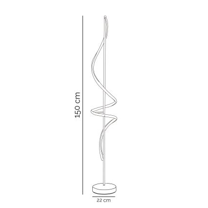 ONLI - LED Lampa podłogowa TWIST LED/24W/230V 4000K czarna