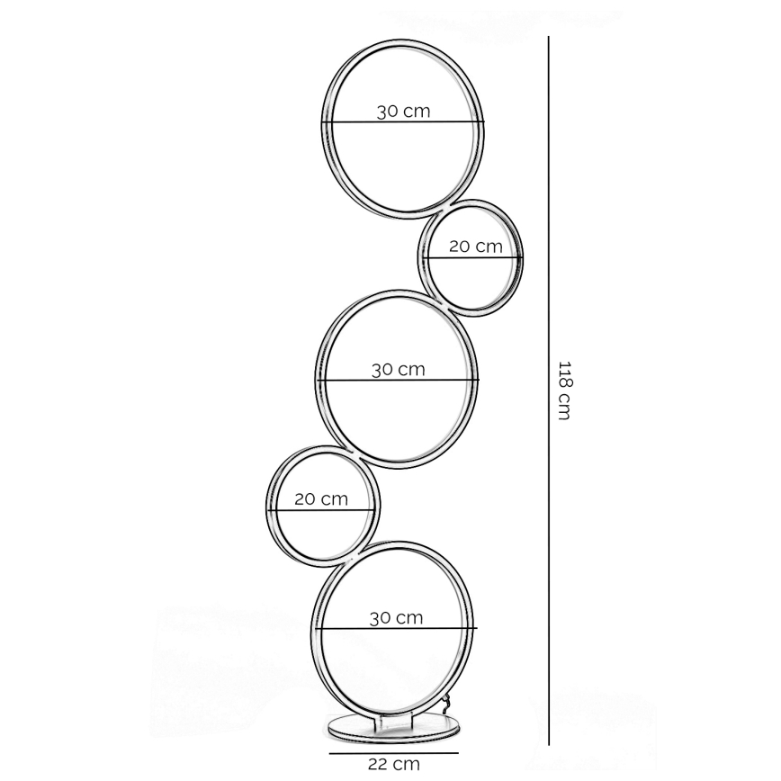 ONLI - LED lampa stojąca RINGS LED/58W/230V 4000K czarna