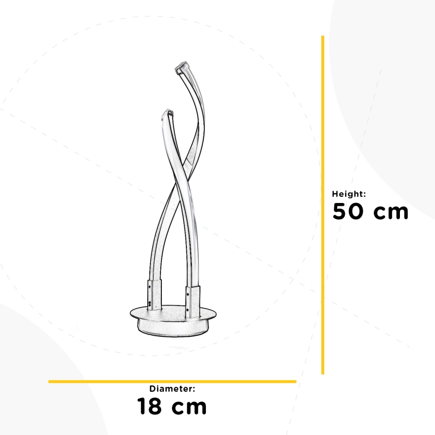 ONLI - LED Lampa stołowa DAFNE LED/12W/230V 4000K 50 cm czarny