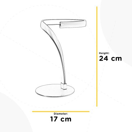 ONLI - LED Lampa stołowa INFINITY LED/12W/230V 4500K 24 cm matowy chrom