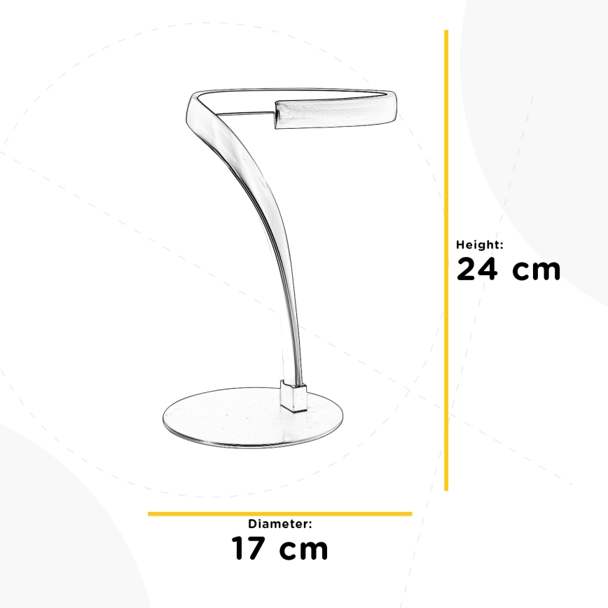 ONLI - LED Lampa stołowa INFINITY LED/12W/230V 4500K 24 cm matowy chrom