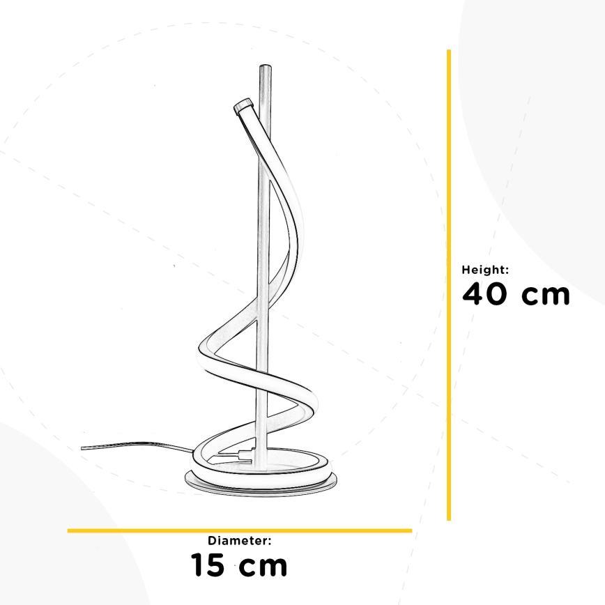 ONLI - LED Lampa stołowa TWIST LED/12W/230V 4000K 40 cm czarna