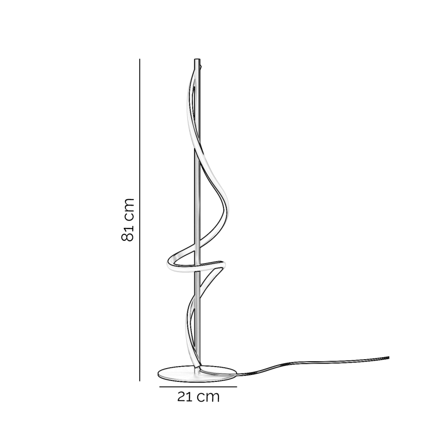 ONLI - LED Lampa stołowa TWIST LED/16W/230V 4000K 81 cm czarna