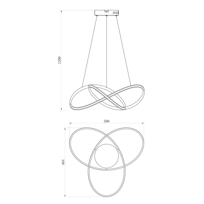 ONLI - LED Żyrandol na lince DAFNE LED/30W/230W 4000K czarny