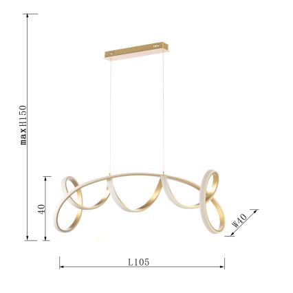 ONLI - LED Żyrandol na lince KIRA LED/60W/230V 4000K złoty