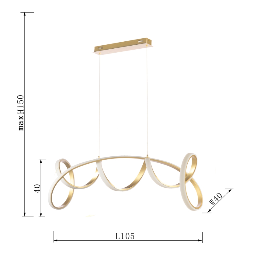 ONLI - LED Żyrandol na lince KIRA LED/60W/230V 4000K złoty