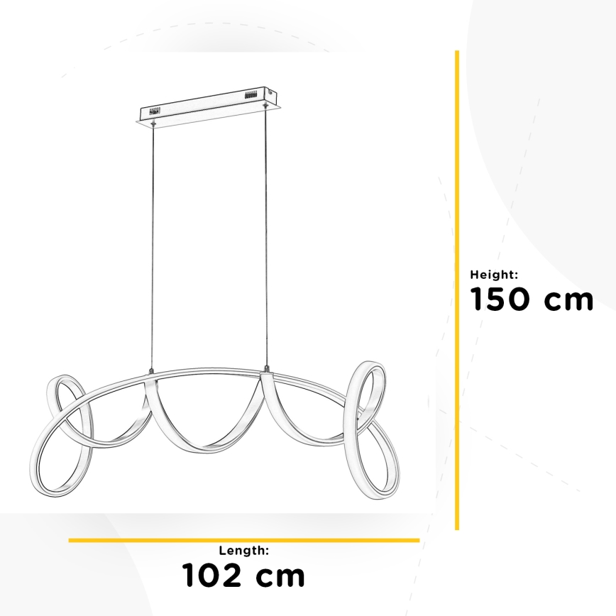 ONLI - LED Żyrandol na lince KIRA LED/60W/230V 4000K złoty