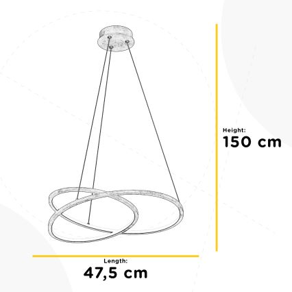 ONLI - LED Żyrandol na lince LIBERTY LED/30W/230V 4000K złoty