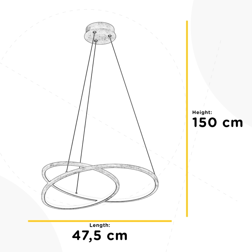 ONLI - LED Żyrandol na lince LIBERTY LED/30W/230V 4000K złoty