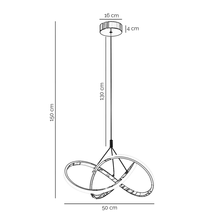ONLI - LED Żyrandol na lince LOOP LED/40W/230V 4000K chrom błyszczący