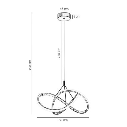 ONLI - LED Żyrandol na lince LOOP LED/40W/230V 4000K chrom błyszczący