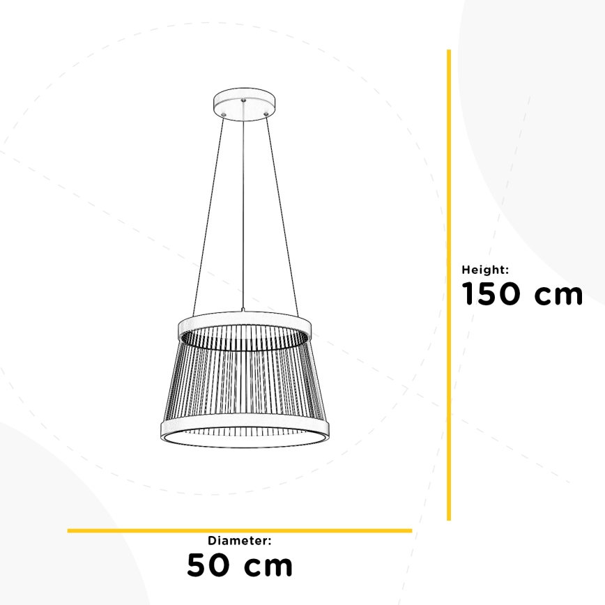 ONLI - LED Żyrandol na lince MATE LED/40W/230V 4000K czarny