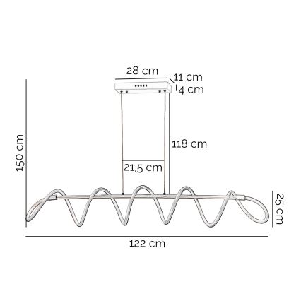 ONLI - LED Żyrandol na lince SPIRALE LED/72W/230V 3000K biały