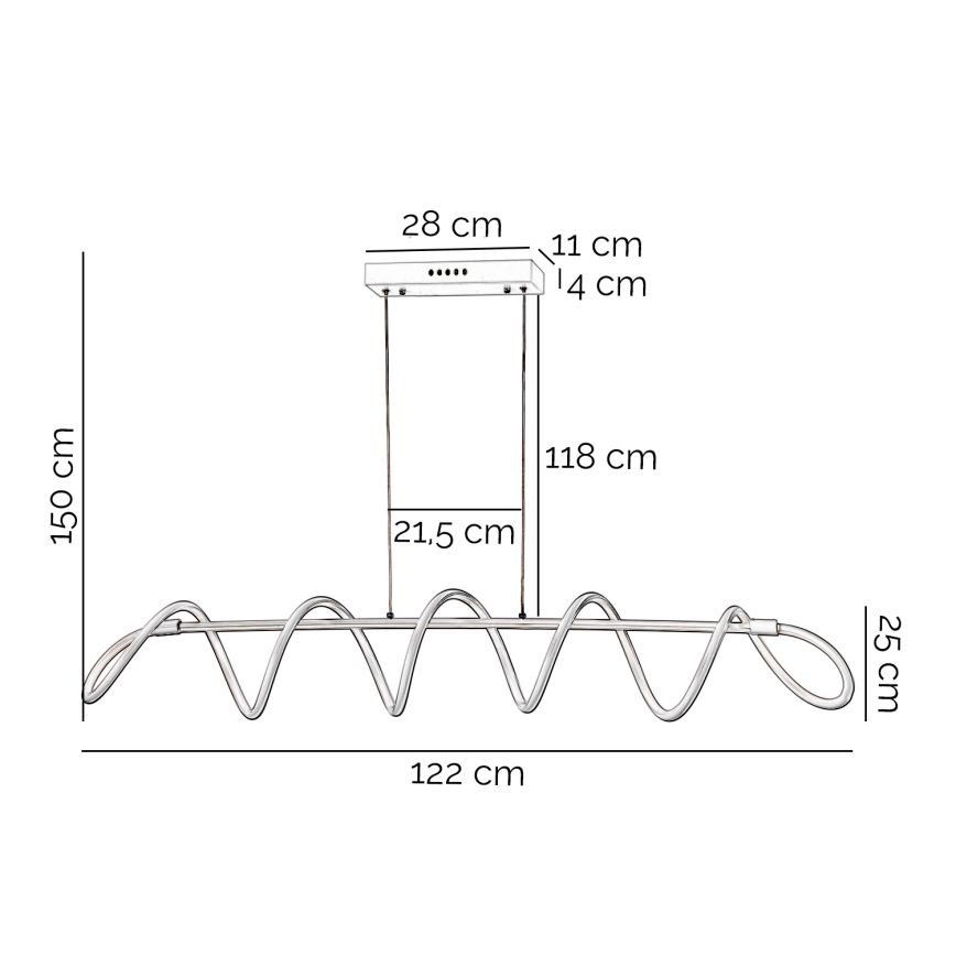 ONLI - LED Żyrandol na lince SPIRALE LED/72W/230V 3000K biały