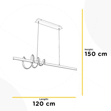 ONLI - LED Żyrandol na lince SWING LED/30W/230V 4000K czarny