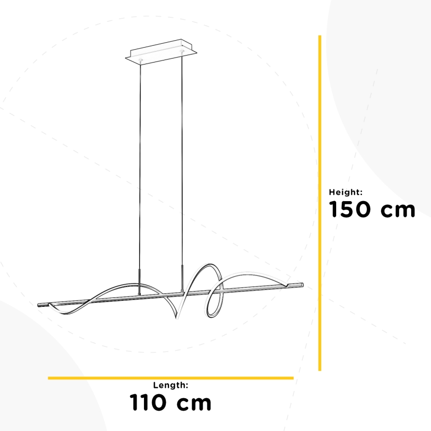 ONLI - LED Żyrandol na lince TWIST LED/30W/230V 4000K czarny