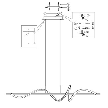 ONLI - LED Żyrandol na lince TWIST LED/30W/230V 4000K czarny
