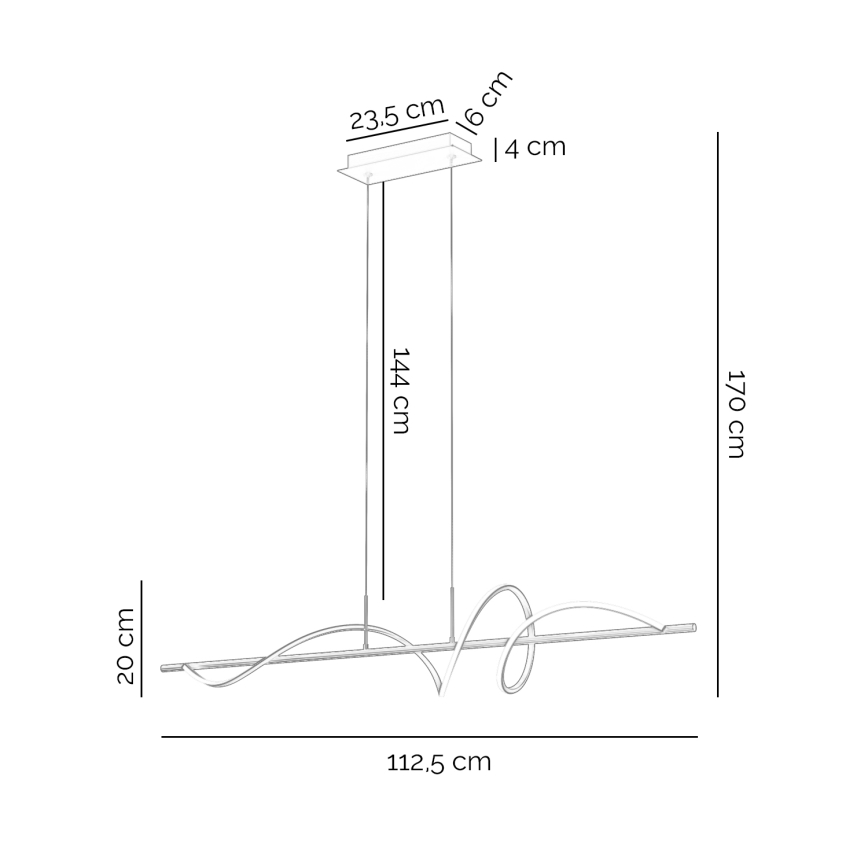 ONLI - LED Żyrandol na lince TWIST LED/30W/230V 4000K czarny